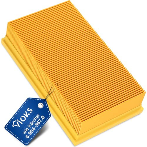 VIOKS Lamellenfilter Ersatz für Filter Kärchеr Staubsauger 6.904-367.0 Flachfaltenfilter - Gelb Filter für Kärchеr NT 30/1 Tact Te L Eco & NT 35/1 Ap Te, NT 55/1, NT 361, NT 561 & Bosch GAS 35-55