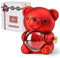 Ariceleo Rosso Orsetto Romantico con Rosa Preservata, Vera Rosa nel Peluche, Elegante Scatola Regalo, Collana a Forma di Cuore, Regalo Romantico Perfetto per San Valentino, Festa della Mamma Matrimoni