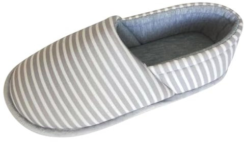 Pantoufles fermées pour femme - Ballerine - Pour femme enceinte - En coton doux - Avec talon extensible - Légères - En tissu éponge, Gris 2, 40 EU