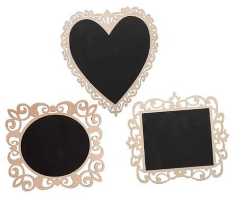Lurrose 3pcs Small Blackboard Pendant Chalkboard Hanging Tag Chalkboard Pendant Craft Blackboard Erasable Chalkboard Lip Gloss Labels Heart Blackboard Message Chalkboard Bling Decor Wooden