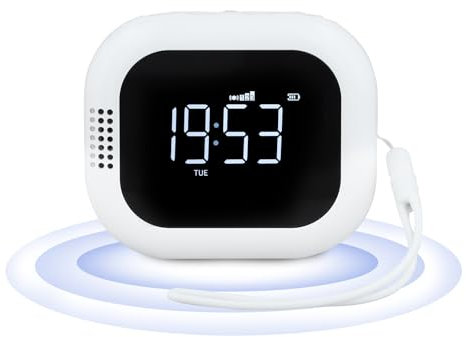 Vibrating Alarm Clocks Under Pillow, Deaf Alarm Clock for Heavy Sleepers Travel Alarm Clock Powered by Rechargeable Battery Loud Dual Alarm Cordless Digital Alarm Bedside Snooze DST Weekday Weekend