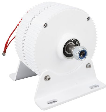 Generatore di magneti permanenti, 48 V, generatore sincrono a 3 fasi, 2 assi, dentato, con base (400 W)