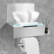 DOKKOME Toilettenpapierhalter Ohne Bohren Klopapierhalter mit Feuchttücherbox Edelstahl Klorollenhalter Rollenhalter für Badezimmer Toilet Paper Holder Toilettenhalter Silber