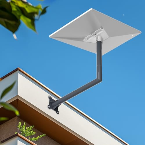 Starlink Gen 3 Wandhalterung, Starlink Gen 3 Lang Halterung Pole Mount | Robuste Stahl-Aluminium Wandhalterung, belastbar bis 70kg. Wetterfest & korrosionsbeständig, hält Wind bis über 70mph stand.