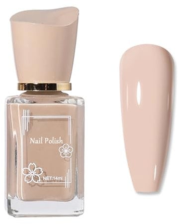 Nude Nail Polish - Quick Dry Nail Varnish - Gentle Oat Color Gel Polish - Long Lasting Chip Resistant Nail Varnish for DIY Nail Art Manicure at Home