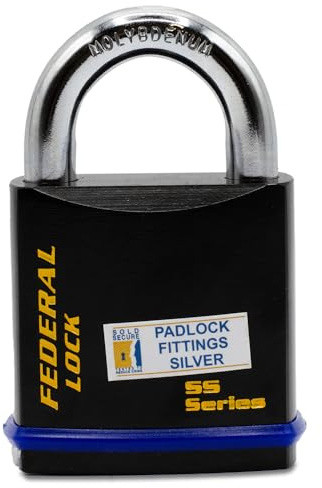 High Security Padlock - Sold Secure CEN4 - Solid Steel, Weatherproof, Heavy Duty with Anti-Cut Molybdenum Shackle