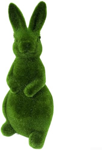 Kaninchen-Gartenornament, amerikanischer Stil, Terrasse, Ostern, Tierskulptur, Outdoor, Rasen, beflockte Kaninchenfigur, Dekoration (Station)