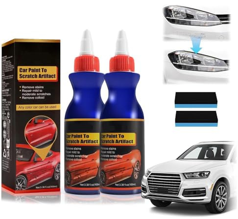 2pcs Scratch Remover Kit for Cars, 2026 New Car Paint Scratch Repair Cream, Automotive Tools High-Performance Removal Model Cars Scratches Wax, Quick Fix for Paint Scratch