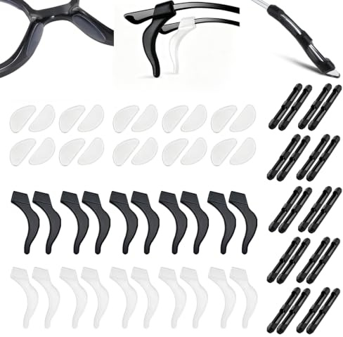30 Paar Antirutsch Brillen Nasenpads, Brillenbügel überzug | Brillenhalter Ohr, Nasenpads, Nasenpads Brille Selbstklebend, für Brillen, Sonnenbrillen