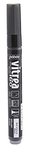 Pebeo Vitrea 160 Marqueur Peinture pour Verre Noir Brillant