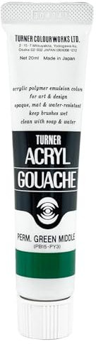 20ml Turner Acrylic Gouache Permanent Green Middle 43