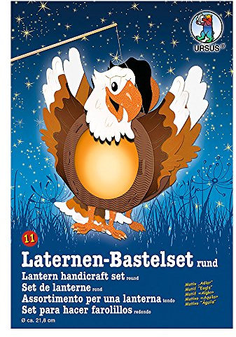 Ursus 18700011 - Laternen Bastelset, Adler, ca. 21,8 x 21 x 10,3 cm, Durchmesser ca. 21,8 cm, inklusive Vorlagebogen mit Bastelanleitung, zum Selbstgestalten, ideal für den nächsten Laternenlauf
