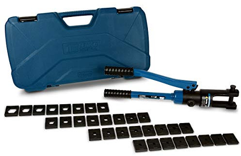 TEMCo Hydraulic Cable Lug Crimper TH0005-11 US TON 6 AWG to 600 MCM Electrical Terminal Cable Wire Tool Kit 5 Year Warranty by Temco