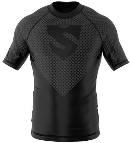 SMMASH Funktionsshirt Herren Rashguard Kurzarm Sportshirt MMA Thaibox Muay Thai Kickboxen Atmungsaktiv Abriebfest