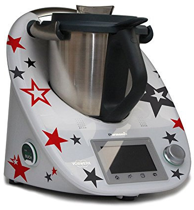 Aufkleber für den Thermomix TM5 & TM6 - Sternenwolke anthrazit rot