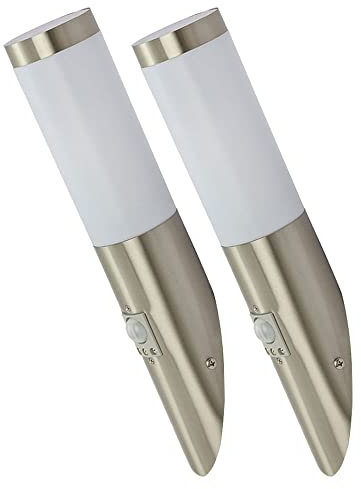 2er Set Wand Leuchte Außen Lampe Edelstahl Bewegungsmelder Garten Eingang Licht