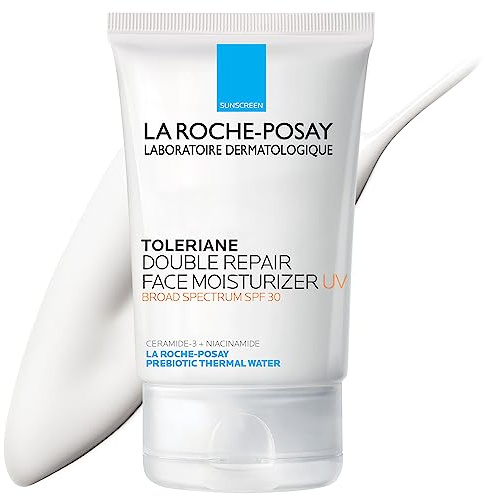 La Roche-Posay Toleriane Double Repair UV SPF Moisturizer for Face, Daily Facial Moisturizer with Sunscreen SPF 30, Niacinamide and Glycerin, Oil Free, Moisturizing Sun Protection