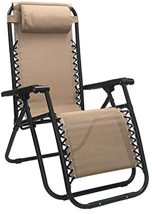 Totò Piccinni Sedia GRAVITY gravità Zero Sdraio da Giardino Poltrona Relax Pieghevole Salvaspazio Tubolari Acciaio 24mm Reclinabile Tessuto in Textilene Mare Spiaggia Piscina Arredo Esterno (Sabbia)