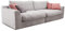 Cavadore Big Sofa Fiona / Große Couch inkl. Rückenkissen im modernen Design / 274x90x112 / Webstoff hellgrau