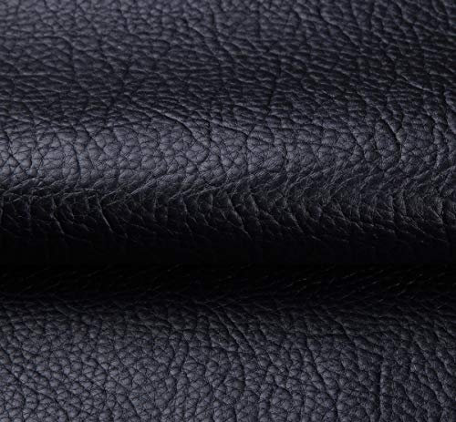 Tessuto in Ecopelle Morbida Finta Pelle Tessuto da Tappezzeria in Similpelle per Arredo Tappezzeria Venduto al Metro 140 Cm di Larghezza (Color : Black)