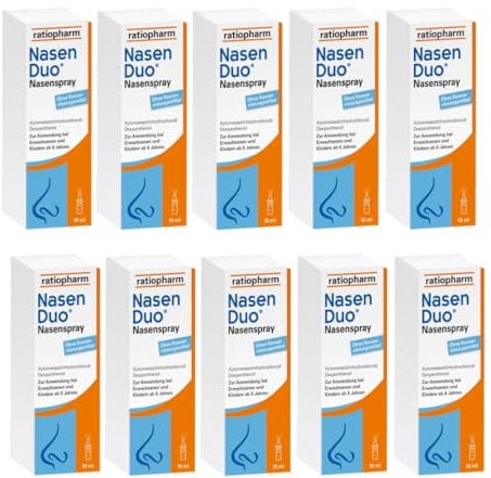 Nasenduo Ratiopharm Nasenspray Erwachsene Sparset 10 x 10ml