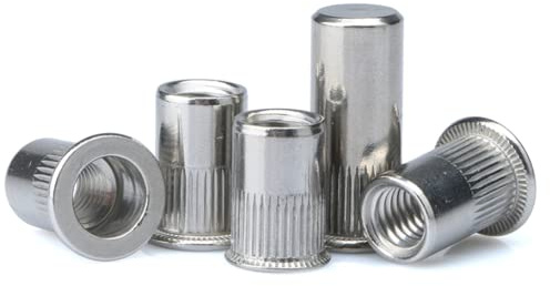 Tuerca de remache Tuerca de remache hexagonal de acero inoxidable 304, tire de la tuerca del orificio ciego del orificio pasante hembra, M4M5M6M8M10M12-304 tuerca remachada hexagonal M8 [5 piezas]