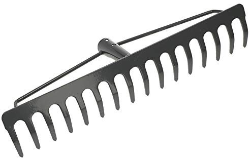 KOTARBAU® Rastrillo robusto de 610 mm, rastrillo para hojas de plástico negro sin mango (410 mm, 16 dientes)