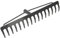 KOTARBAU® Robuster Stahlrechen mit 16 Zinken Laubbesen 410 mm Arbeitbreite Laubharke Fächerbesen Laubfeger Laubfächer Laubrechen Garten Rechen Gartengerät Gartenwerkzeug Grau ohne Stiel