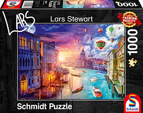 Schmidt Spiele 59906 Lars Stewart, Venedig, Night and Day, 1000 Teile Puzzle