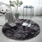 Saclerpnt Runder Teppich Wohnzimmer Schlafzimmer Teppich Schlafsofa Seitenteppich Wolle Bettvorleger 120cmA,Schwarz