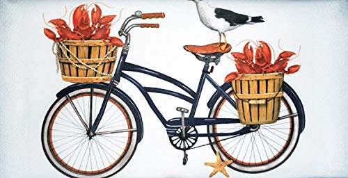 Mary Lake Thompson Geschirrtuch mit nautischem Hummerkorb, Fahrrad