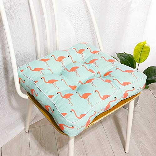 Treer Stuhlkissen Bequeme 10cm Polsterauflage Auflage für Stühle Bänke in Haus und Garten Sitzkissen Sitzauflage Gartenkissen Bequeme Sitzpolster (Flamingo,50x50x10cm)
