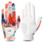 FINGER TEN Golfhandschuhe Damen Leder Links Rechts Hand Golfhandschuh Golf Handschuhe mit Ball Marker Wert 1 Stück Handschuh, Rain Grip Griff Linke Rechte Golfer (Hell Orange, S, Links)