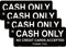 Haobase Aufkleber Cash Only, Selbstklebend, 20,3 x 7,6 cm, 4 Stück