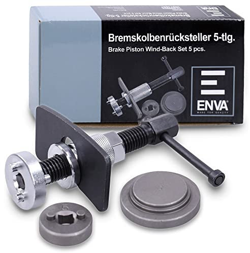 ENVA MADE FOR QUALITY Universal Bremskolbenrücksteller Set 5-TLG Bremskolben Rückstellwerkzeug Bremskolbenrückstellsatz hochwertiges Bremswerkzeug