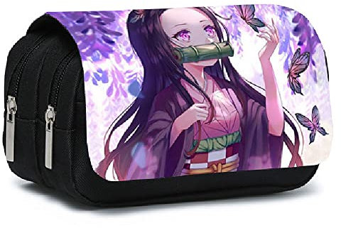 Trousse à Crayons de Dessin animé pour étudiants - Grande capacité - pour garçons et Filles - Style 1, Noir 1, Trousses à Crayons