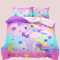 AOXHFNV Einhorn Mädchen Rosa Bettwäsche Set 135x200cm Süßer Einhorn-Stern-Mond-Muster Bettbezug Einhorn Bettwäsche für Kinder, Jungen und Mädchen (Rosa, 135 x 200 cm)