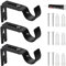 EXLECO 3 Stücke Gardinenstange Halterung Ø20-25mm Durchmesser Verstellbar Metall Wandhalterung 3cm Verstellbare Länge Vorhangstange Halter Spannstange Selbstklebend & Bohren für Hause Büro, Schwarz
