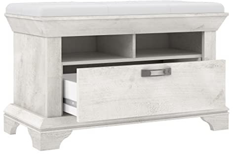 Newroom Schuhschrank Pinie Weiß Schuhregal Modern Landhaus - 98,5x62x46,2 cm (BxHxT) - Schuhkipper Schuhkommode - [Salena.Five] Flur Diele Eingangsbereich