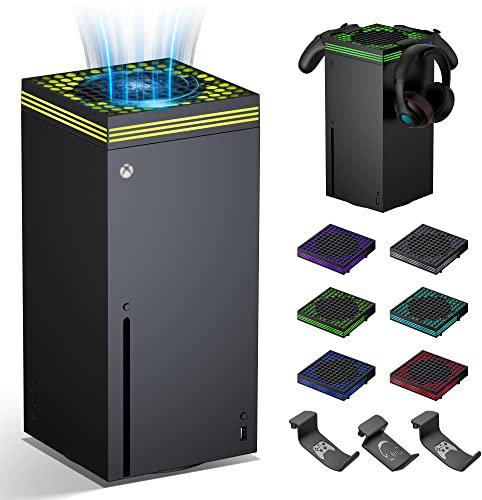 Cooling Fan for Xbox Series X with Dust Filter & 13 RGB LED Light Modes - ZAONOOL Fan Cooling System Accessories with 3 Detachable Hook - High Speed Top Dust Proof Cooler Fan for Xbox Series X Console