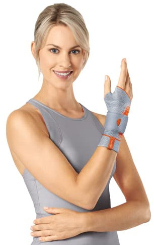 SPORLASTIC – MANUDYN SUPREME Handgelenkbandage links 3D-Gestrick– Orthopädische Handgelenkstütze mit anatomischer AIR-MATRIX Silikonpelotte zur Unterstützung des Ulnarköpfchens – Platinum Größe L