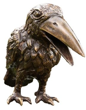 IDYL Bronze-Skulptur Rabe frech schauend