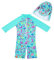 upandfast Maillot de Bain Une pièce pour bébé/Tout-Petit Maillot de Bain bébé avec Protection Solaire UPF 50+ Capuche fourni (Vert Clair, 3-6 Mois)