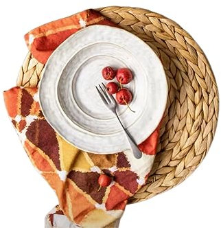 Dudoplatz 35cm Runde, handgefertigte Platzsets aus Wasserhyazinthe-Seegras: Hochwertig geflochtene, hitzebeständige und rutschfeste，Tischsets, Natürliche Tischuntersetzer(Wasserhyazinthe,2 Stück)