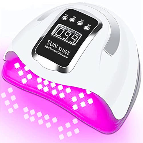 Lampada Unghie UV LED 280W,66LED Lampada UV Unghie Professionale per Manicure/Pedicure con Automatico Sensore,4 Timer da 10s/30s/60s/99s,Display LCD Screen,Portatile Strumenti Luminosi per Nail Art