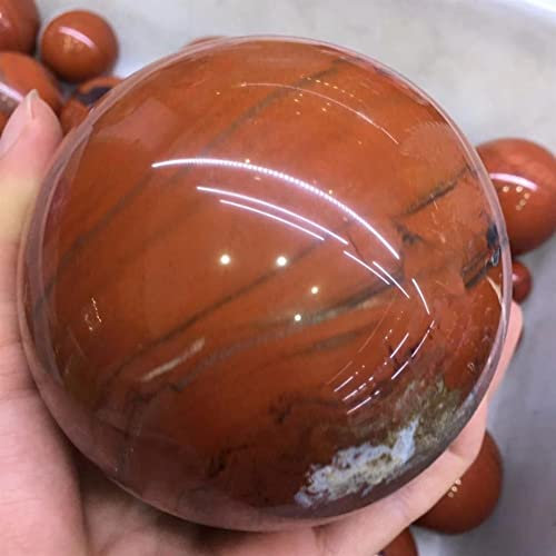 FOPURE Bola de Piedras Preciosas de Esfera de Jaspe de rubí Natural de 85-90 mm Cristal Hermoso Piedras Naturales y Minerales