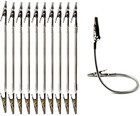 10 Stück Doppelkopf-Krokodilklemmen, Metall, langer Schlauch, flexibler Clip für Memo-Clip, Foto, Bild, DIY, Notizhalter, 18 cm