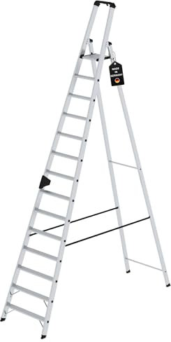 PROREGAL Escabeau à 14 marches | 1 côté | Escabeau télescopique | Escabeau double échelle