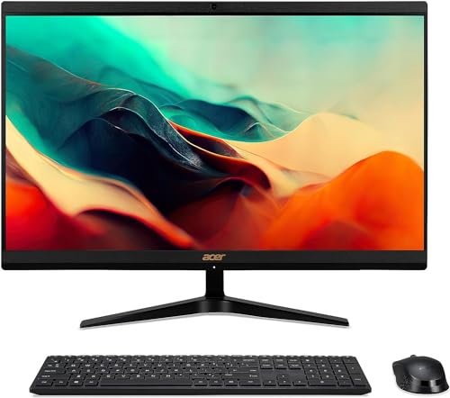 acer Aspire C24-1800 All-in-One PC - (Intel Core i3-1305U, 8GB, 512GB SSD, 24 inch Full HD Display, Wireless Keyboard and Mouse, Windows 11, Black)