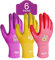 PACIFIC 6 Paar Gartenhandschuhe für Damen – Ultra-Griff Arbeitshandschuhe, Langlebige Sicherheitshandschuhe für Garten, Angeln, Camping, DIY und Outdoor-Aktivitäten, Lila&Gelb&Rot, Größe 7/S